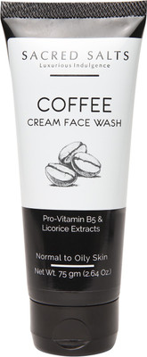 

Sacred Salts Coffee Cream Face Wash | Deep Cleansing | 100% Organic Natural Foaming Face Wash for Men & Women | 75gm Face Wash(75 g)