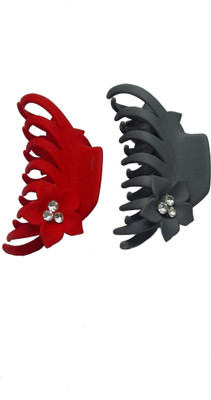 

Saaj Women Collection SHC-RD-03-2 Hair Claw(Red, Grey)