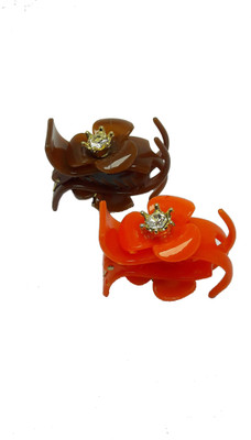 

Saaj Women Collection SHC-ORN-10-2 Hair Claw(Orange, Brown)