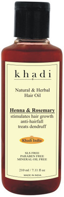 

Khadi Natural & Herbal Rosemary Henna pure, premium ayurvedic hair growth oil that controls hair loss with best organic oil for hair fall Hair Oil(210 ml)