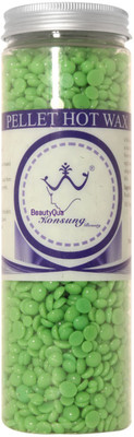 

BeautyQua Konsung Palette Hot Wax Hard Ben Depilatory Bikini Hair Removal Wax Alovera Green 200gm for Professional Use Wax(200 g)