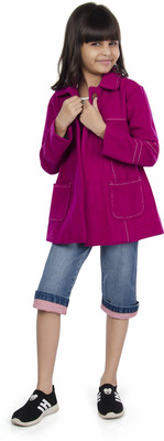 

Olele Full Sleeve Self Design Baby Girl's Jacket, Purple