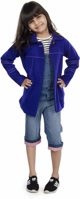 

Olele Full Sleeve Self Design Baby Girl's Jacket, Blue