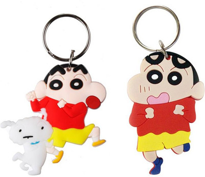 MGP FASHION Doublesided Shinchan with shiro crayon pvc rubber plastic keyring combo Key Chain