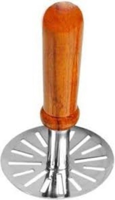 OPAS Stainless Steel Potato, Vegetable & Pav Bhaji Masher with Wooden Handle Wooden Masher Wood, Steel Masher(Brown, Pack of 1)