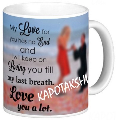 Exocticaa LOVE QUOTES COFFEE MUG LQV 115KAPOTAKSHI Ceramic Coffee Mug(330 ml)