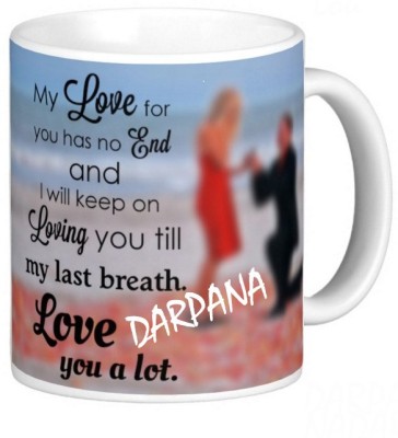 Exocticaa LOVE QUOTES COFFEE MUG LQV 115DARPANA Ceramic Coffee Mug(330 ml)