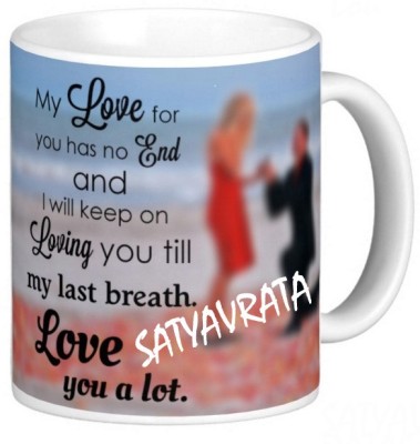 Exocticaa LOVE QUOTES COFFEE MUG LQV 115SATYAVRATA Ceramic Coffee Mug(330 ml)