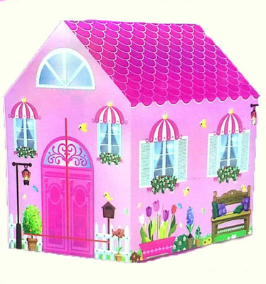 

Bestie Toys Big Pink Princess Home Kids Foldable Tent House - Indoor, Outdoor & Sandy Beach Play Tent(Multicolor)