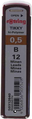 

rotring Tikky 0.5mm B Hi-Polymer Lead - Set Of 10 Pencil(Brown)