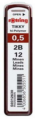 

rotring Tikky 0.5mm 2B Hi-Polymer Lead - Set Of 10 Pencil(Brown)