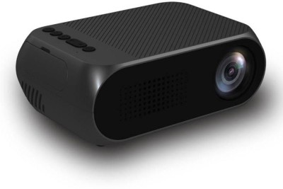 IBS YG320 Mini LED 400-600 Lumens 1080P Home Theater Cinema Video Built-in 1300mAh Battery HDMI AV USB SD CARD SUPPORTED 3.5MM AUDIO DEVICE CONNECT (600 lm / 1 Speaker / Remote Controller) Portable Projector(Black)