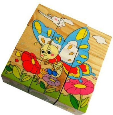 

Vibgyor Vibes Early Age 6 in 1 Wood Block Puzzles for Small Kids (Insects Theme), Multi Color(9 Pieces)