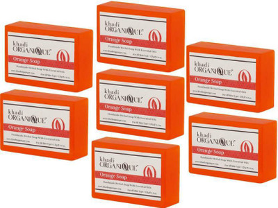 

Khadi ORGANIQUE HAND MADE ORANGE SOAP WITH ESSENTIAL OIL (Pack of 7)(125 g, Pack of 7)