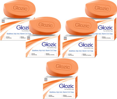 

Glozic Glutathione, Kojic Acid & Vitamin C Soap ( 5 x 75 gm )(375 g, Pack of 5)