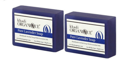 

Khadi ORGANIQUE HANDMADE PURE LAVENDER SOAP WITH ESSENTIAL OIL(125 g, Pack of 2)