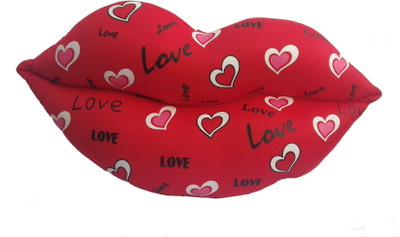 

MOBIASHTA Lip Shaped Love Printed Soft Toy Pillow for Gifting to Valentine/Couple/Spouse or Loved Ones - 45 cm(Red)