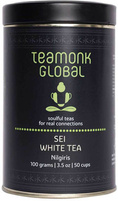 

Teamonk Global Nilgiri White Tea, 50g (25 Cups)-Pack of 2 | 100% Natural Loose Leaf Tea for Glow & Immunity | Sei White Tea with Low-Caffeine & Anti-Oxidants | Whole Leaf Tea | No Additives Unflavoured White Tea(50 g, Tin)
