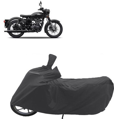 QualityBeast Two Wheeler Cover for Royal Enfield(500, Black)