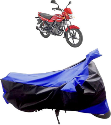 InayaAutoMotive Two Wheeler Cover for Bajaj(Platina 100 DTS-i, Black, Blue)