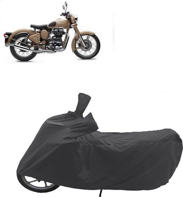 QualityBeast Two Wheeler Cover for Royal Enfield(Twin spark, Black)