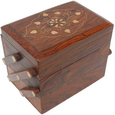 Triple S Handicrafts WudVanityBox34601 Makeup and Jwellery Vanity Box(Multicolor)