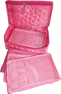

KINDRED Satin 5 Slots Necklace Pouches Bag Jewellery Vanity Box(Pink)