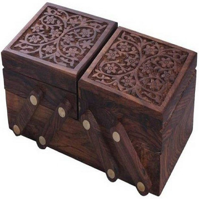 

Triple S Handicrafts WudVanityBox34597 Makeup and Jwellery Vanity Box(Multicolor)