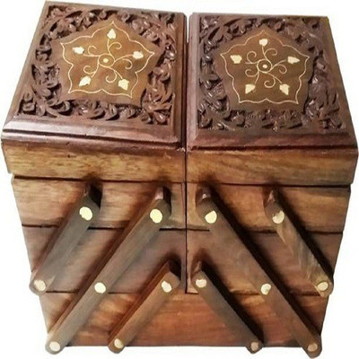 

Triple S Handicrafts WudVanityBox34600 Makeup and Jwellery Vanity Box(Multicolor)