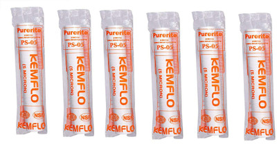 

purerite PP Plastic Spun/Pre Filter Compatible with All (Standard 10 inches) Pack of 6 Solid Filter Cartridge(.5, Pack of 6)