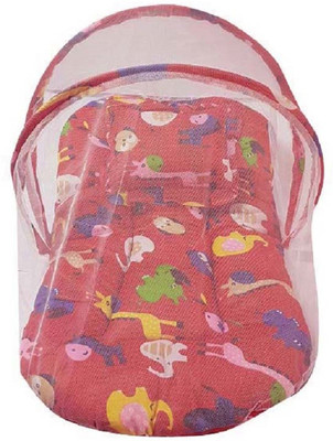 

Little Cotton Bedding Set with Foldable Mattress, Mosquito Net and Pillow for New Born Babies (Red) Standard Standard Crib(Fabric, Red)
