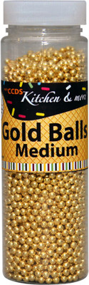 

ccds Gold Balls Medium For Cake Decoration,150 grams Dragees(150 g, Vanilla)