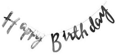 

Riit Happy Birthday Banner with Name for Birthday Party - Silver Banner(2.5 ft, Pack of 1)