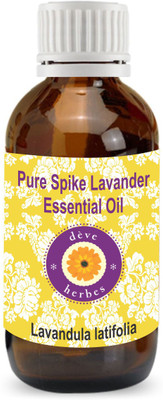 

Deve Herbes Pure Spike Lavender Essential Oil 100ml (Lavandula latifolia) 100% Natural Therapeutic Grade Steam Distilled(100 ml)