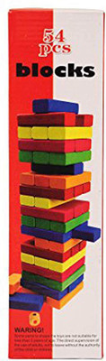 

FK RETAIL Jenga Multi-Color BIG (Tumbling Tower) 54 pieces Numbered Wooden Blocks with 1 Dice, Stacking Game 29 x 8 x 8(Multicolor)
