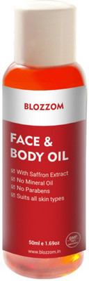 

Blozzom Face and Body Oil (GMP, ISO Certified) - 100% Natural Oil for All Types of Skin Marks, Acne and Pimples, Stretch Marks, Open Pores, Blemishes, Dry Skin & Glow - 50ml (No Mineral Oil, Paraben or Silicon)(50 ml)