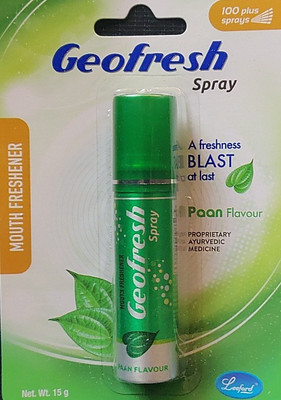 

Geofresh Ayurvedic Instant Mouth Freshner A Freshness Blast At Last 100 Plus Sprays 15gm Spray(15 g)