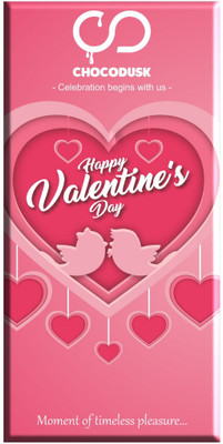 

Chocodusk Happy Valentine's Day (Pink) Chocolate Bar, 85 gram Bars(85 g)