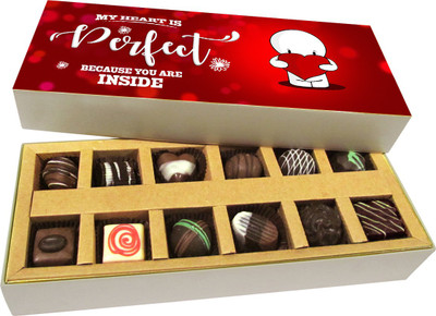 

Chocholik Valentines Day Gift Box - You Melt My Heart Belgium Chocolate Box - 12pc Truffles(144 g)
