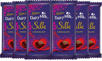 

Cadbury Dairy Milk Silk Valentine Chocolate Bar 60g - Pack of 6 Bars(Pack of 6, 360 g)