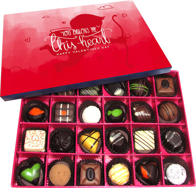 

Chocholik Valentines Day Gift Box - Heart to Heart - Sharing and Growing Together Belgium Chocolate Box - 24pc Truffles(360 g)