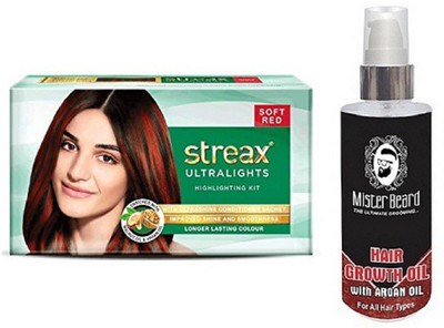 

MISTER BEARD ARGAN GROWTH HAIR OIL WITH STREAX ULTRALIGHT SOFT RED(Set of 2)