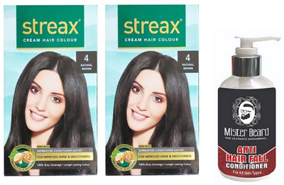 

MISTER BEARD ANTI HAIR FALL CONDITIONER WITH STREAX REGULAR NATURAL BROWN (4) X 2(Set of 3)