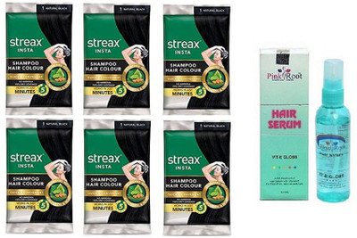 

Pink Root HAIR SERUM WITH INSTA HAIR SHAMPOO N.BLACK X 6(Set of 7)