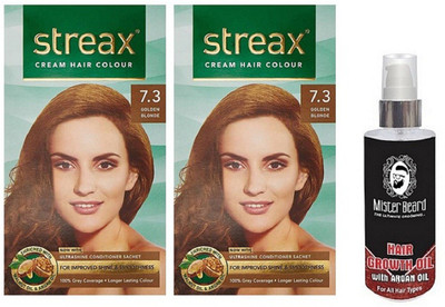

MISTER BEARD ARGAN GROWTH HAIR OIL WITH REGULAR GOLDEN BLONDE (7.3) X 2(Set of 3)
