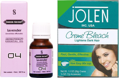 

SHEER SECRET LAVENDER ESSENTIAL OIL 15ML and JOLEN NORMAL BLEACH 35GRAMS(Set of 2)