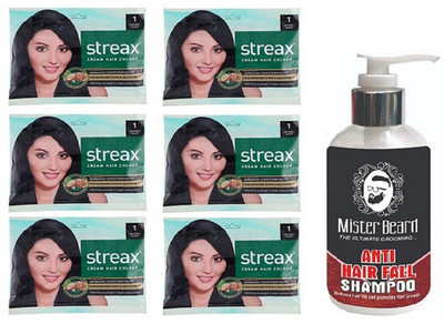 

MISTER BEARD ANTI HAIR FALL SHAMPOO WITH STREAX SACHET BLACK PACK X 6(Set of 7)
