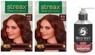 

MISTER BEARD ANTI DANDRUFF SHAMPOO WITH STREAX REGULAR REDDISH BROWN (4.6) X 2(Set of 3)