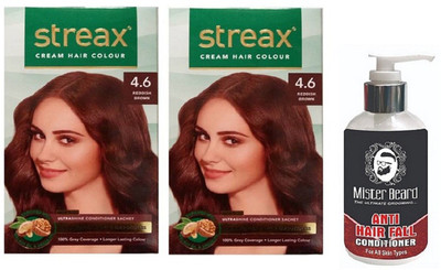 

MISTER BEARD ANTI HAIR FALL CONDITIONER WITH STREAX REGULAR REDDISH BROWN (4.6) X 2(Set of 3)