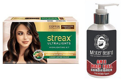 

MISTER BEARD ANTI HAIR FALL CONDITIONER WITH STREAX ULTRALIGHT CAPPUCCINO BROWN(Set of 2)
